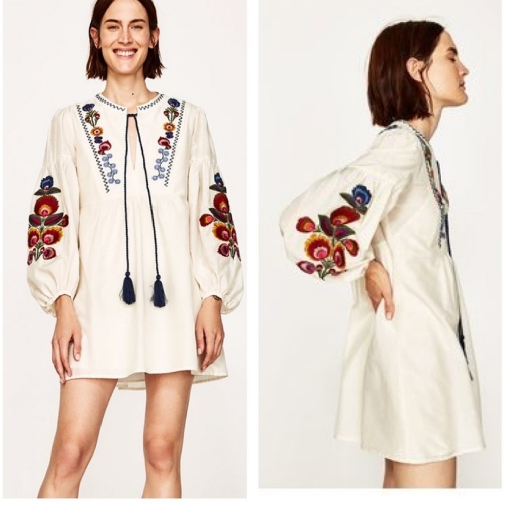 🌺 NWOT! Zara Embroidery Dress